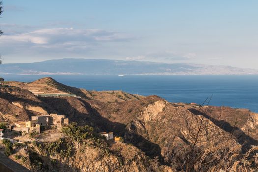 Coastal landscape ionian sea eastern Sicily