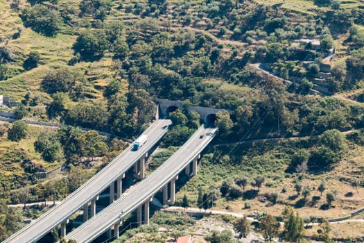 Highway and two tunnel and