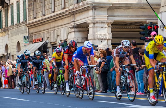 TRIESTE, ITALY - JUNE, 01: Cyclist during the final parade of 97th edition of the Giro d'Italia on November 01, 2014