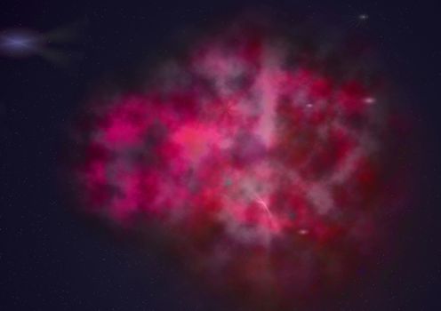 Far being shone nebula and star field against space. "Elements of this image furnished by NASA".