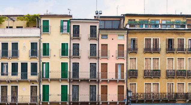 View of ancient houses of Padova, italy