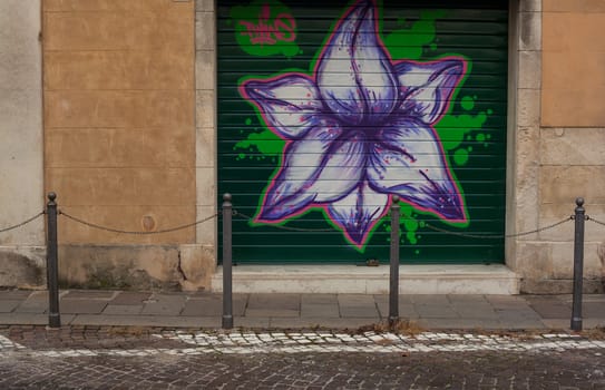 PADOVA, ITALY - AUGUST, 24: View of painted shutter August 24, 2014