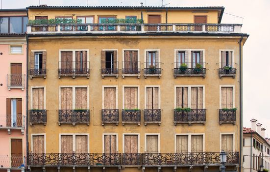 View of ancient houses of Padova, italy