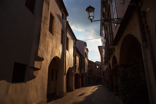 View of medieval street in Padova, italy