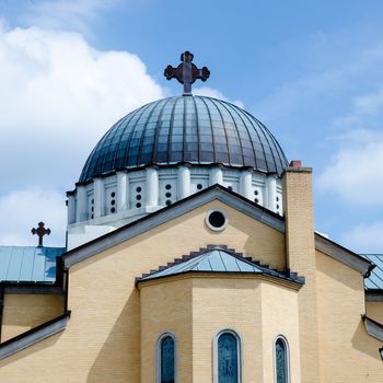 Charlotte, nc, September 7, 2014 -Exterior of  Holy Trinity Greek Orthodox Cathedral Charlotte nc