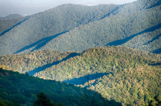 The simple layers of the Smokies at sunset - Smoky Mountain Nat. Park, USA.