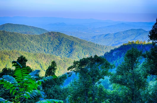 Blue Ridge Parkway National Park Sunset Scenic Mountains summer Landscape