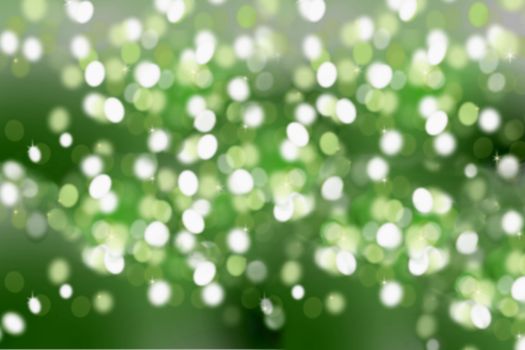 Green Christmas Tree and Blur Lights