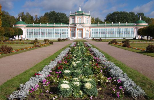 MOSCOW, RUSSIA - September 28, 2014: View of the Stone greenhouse in Kuskovo estate