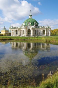 MOSCOW, RUSSIA - September 28, 2014: View of the Kuskovo estate in autumn day