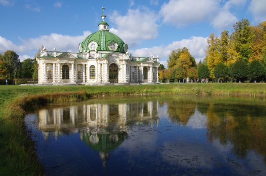 MOSCOW, RUSSIA - September 28, 2014: View of the Kuskovo estate in autumn day