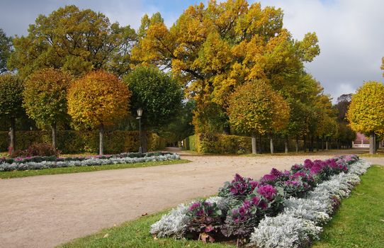 MOSCOW, RUSSIA - September 28, 2014: Golden autumn in Kuskovo