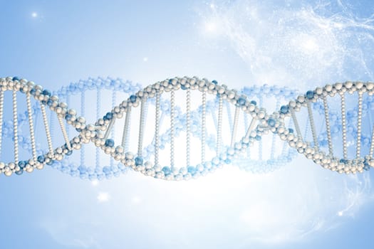 DNA model on the blue gradient background