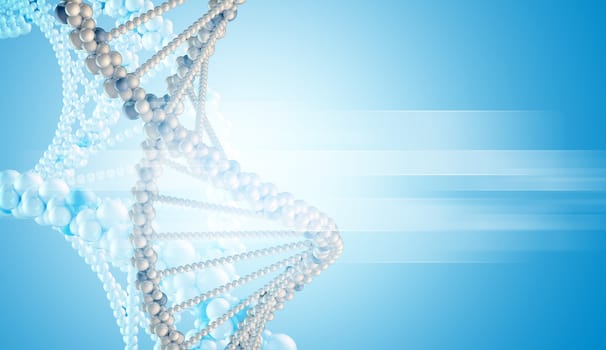 DNA model on the blue gradient background