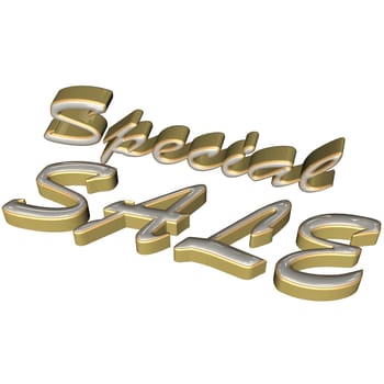 Glossy three-dimensional inscription Special Sale as a sign.