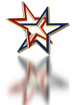 Stars. Isolated on white. Three dimensional render.