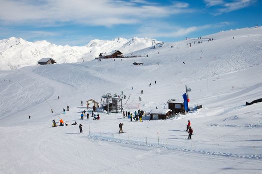 Ski slope in cold weather