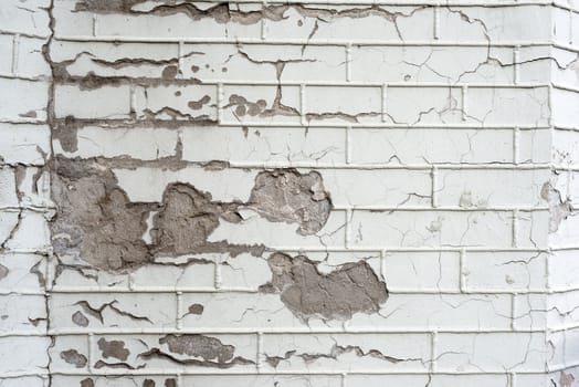 White brick wall for background or texture