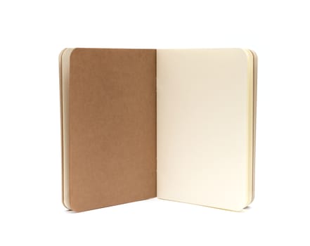opened blank note books - soft pages texture - isolated on white