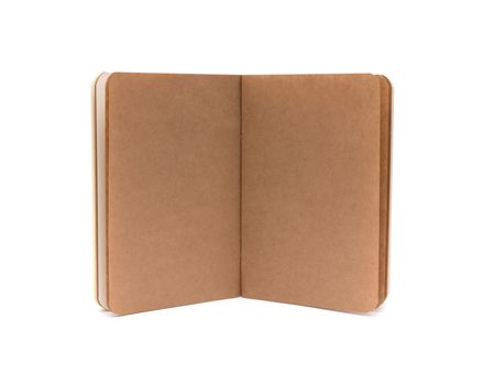 opened blank note books - soft pages texture - isolated on white