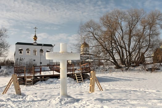 ice cross at the Epiphany hole Russia