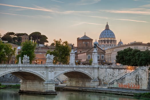 Bridge Vittorio Emanuele II and the Cathedral of St. Peter