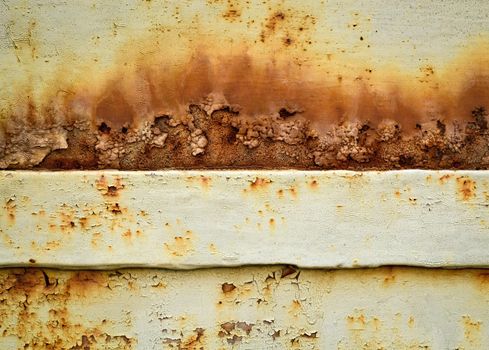 background or texture blooming rust on an iron plate