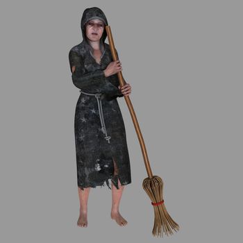 The old witch render isolated from the background