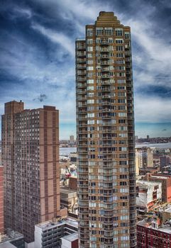 New York skyline in winter season.