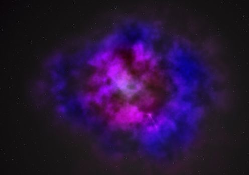 Far being shone nebula and star field against space. "Elements of this image furnished by NASA".