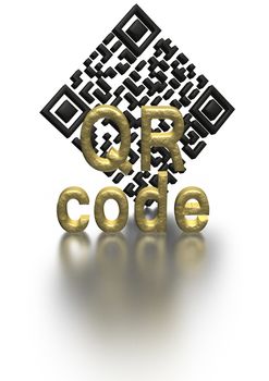 Abstract example of a three-dimensional QR code as a background