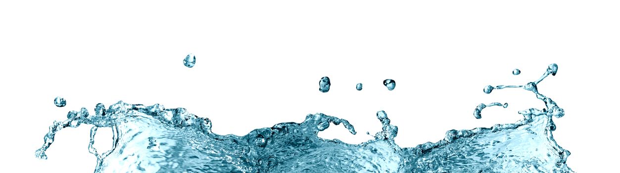 Abstract water splash border isolated on white background with clipping path