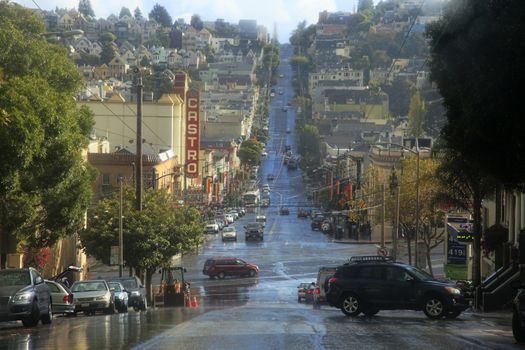SAN FRANCISCO, CA, USA - OCTOBER 23, 2012: Castro district on October 23, 2012 in San Francisco, USA. Castro is one of the United States' first and best-known gay neighborhoods, and it is currently its largest.
