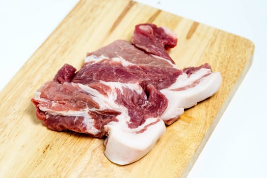 Fresh pork meat on a cutting board