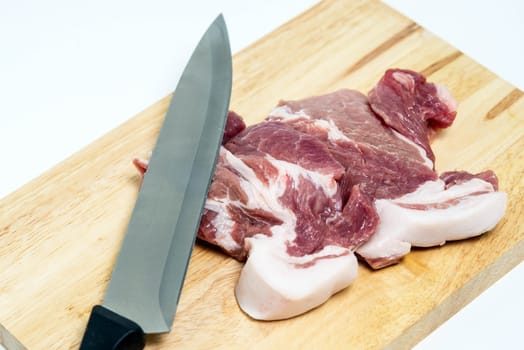 Fresh pork meat on a cutting board