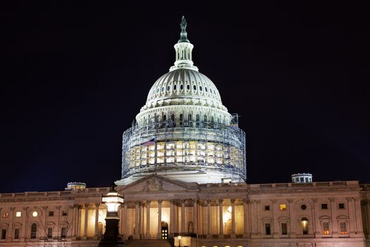 US Capitol North Side Construction Congress House Representatives Senate Capital City Night Stars Washington DC