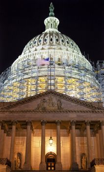 US Capitol North Side Construction Congress House Representatives Senate Capital City Night Stars Washington DC