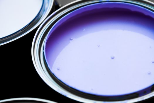 Closeup of an open Full Purple Paintcan