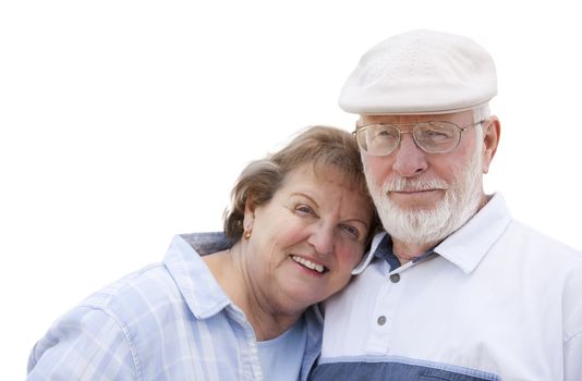 Happy Senior Couple Isolated on a White Background.