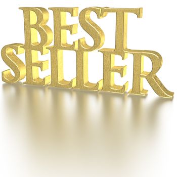 Glossy gold three-dimensional inscription Best seller as a sign.