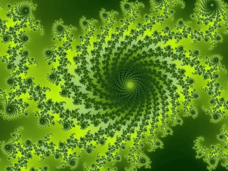Digital computer graphic - rendering. Patterned fractal background with spiral for design.