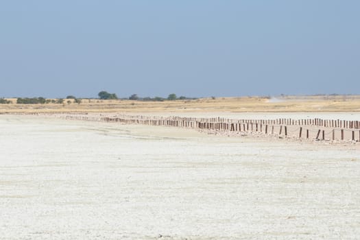 Road to viewpoint on the Etosha Pan in Namibia
