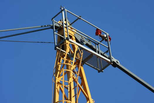 Details of construction crane on the bridge