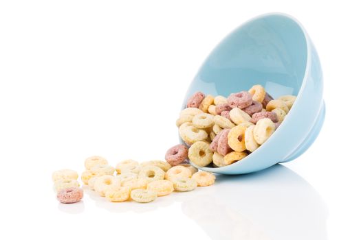 Delicious Cheerios Oat Cereal in bowl, isolated on the white