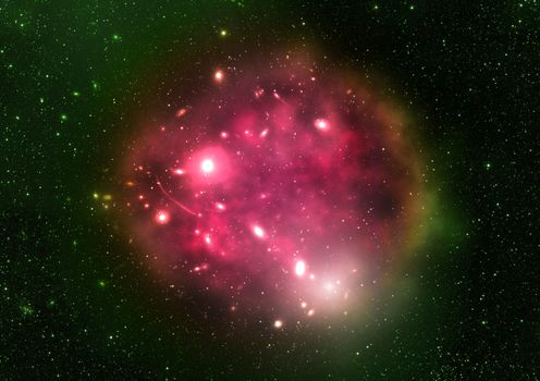 Far being shone nebula and star field against space. "Elements of this image furnished by NASA".