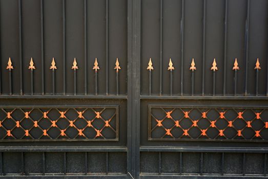 Forged metal gate as a backdrop                                    