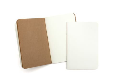 blank note books - soft pages texture - isolated on white