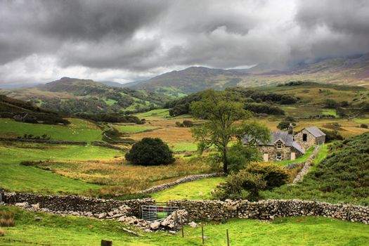 a rural scene in snowdonia national park