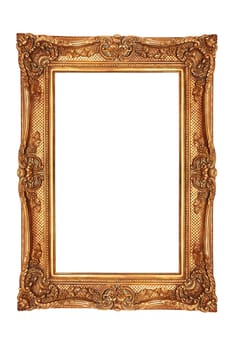 gilt frame in ancient style with an ornament isolated