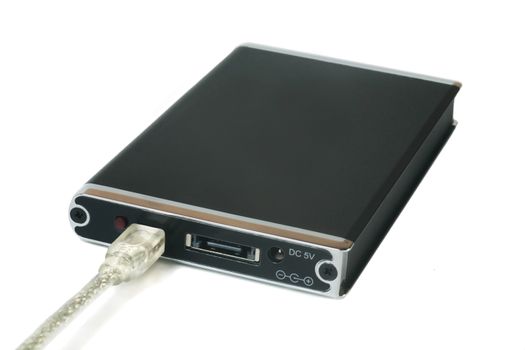 External portable hard disk in the black case